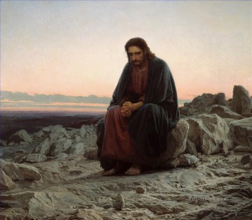  Kramskoi Canvas - Christ in the Wilderness Desert Ivan Kramskoi Christian Catholic